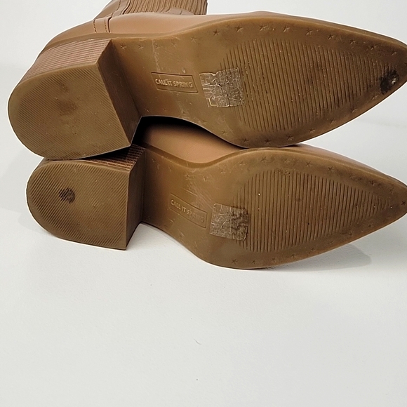 CALL IT SPRING WOMEN'S TAN SLIP ON ANKLE BOOTS - Picture 5 of 7